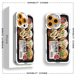 Ốp lưng iphone cạnh vuông đồ ăn bánh Takoyaki Nhật Bản Wrightcase 6plus/7/8/8plus/x/xs/11/12/pro/max/plus/promax