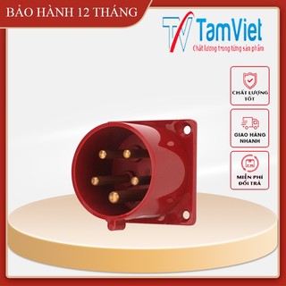 Phích cắm công nghiệp 32A 3 pha 5 chấu, phích cắm điện gắn âm tủ 3 pha