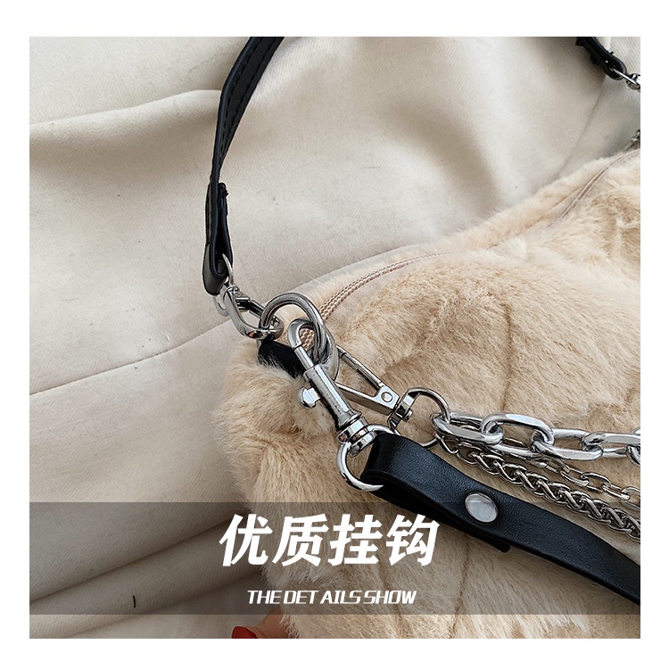 Túi Xách Đeo Vai Phủ Bông Phối Dây Xích Thời Trang Mùa Thu Mới 2022 Dành Cho Nữ