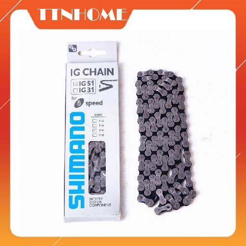 Xích (sên) xe đạp thể thao các loại Shimano 8 tốc độ IG51 116 mắt