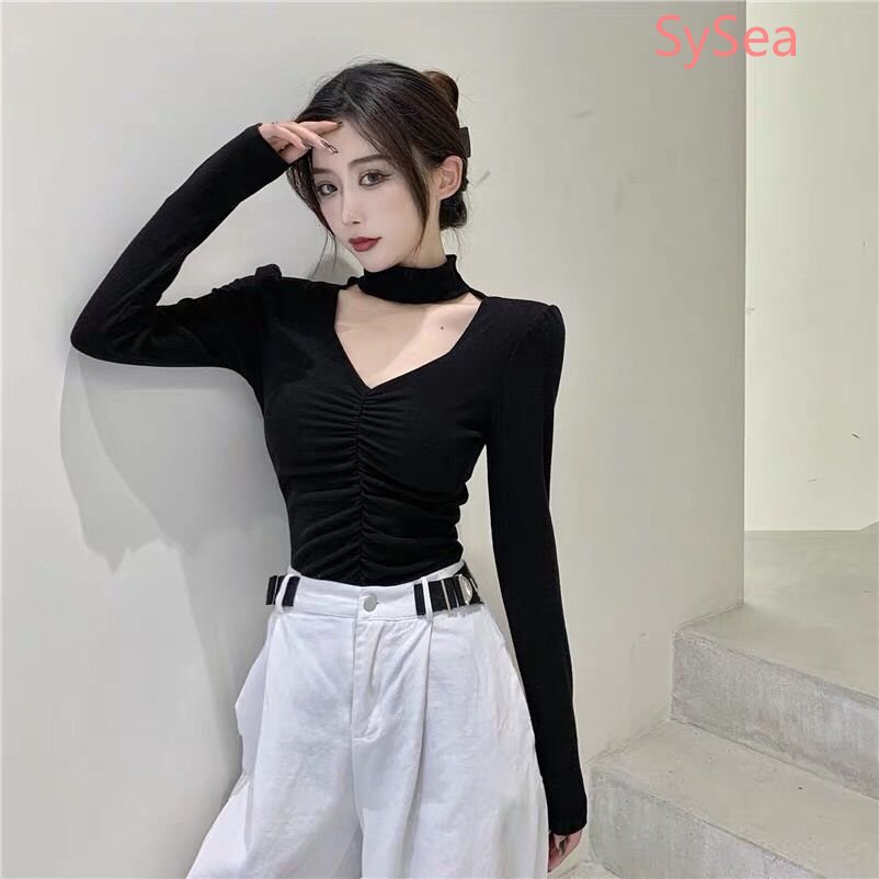 Áo Cổ Chữ V Màu Sắc Đơn Giản Quyến Rũ Cho Nữ