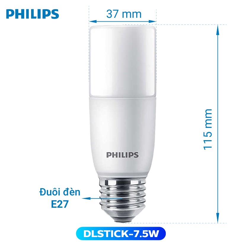 Bóng đèn Philips LED DLStick 7.5W E27 - Ánh sáng trắng/ Ánh sáng vàng