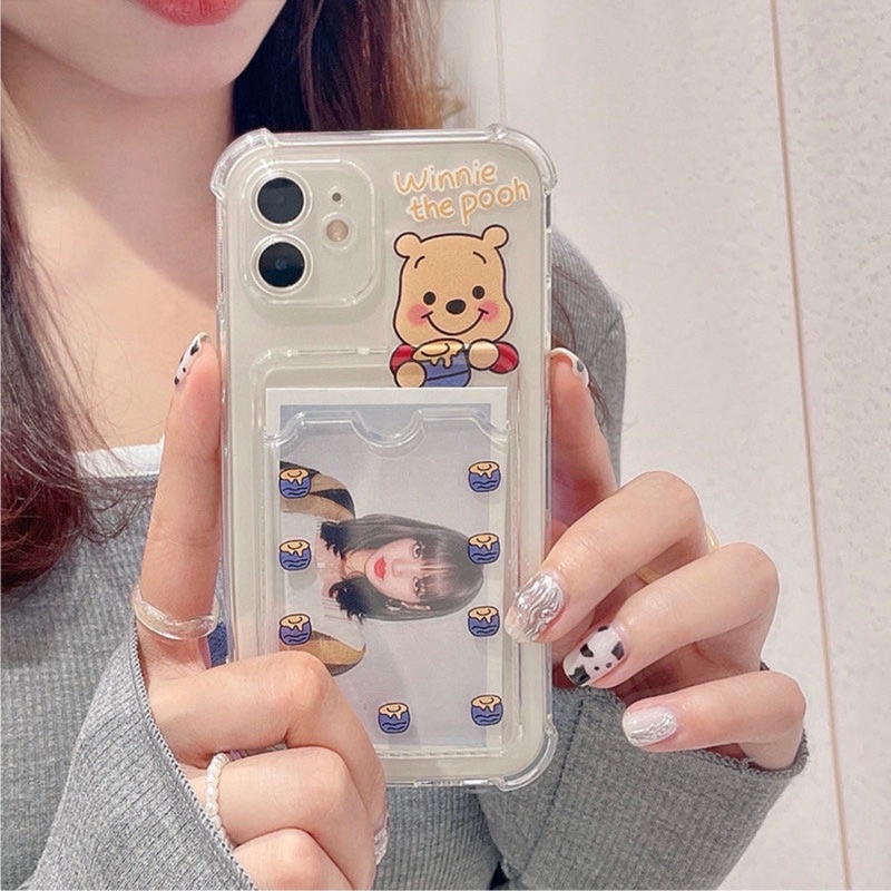 Ốp Ví Trong Suốt Chống Sốc Có Ngăn Đựng Ảnh, Thẻ - Winnie The Pooh