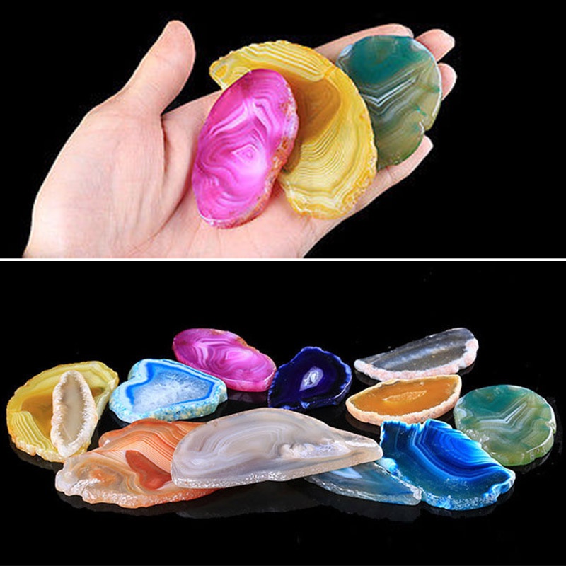 Lát mã não tự nhiên geode tấm đánh bóng brazil đồ trang trí thạch anh pha lê