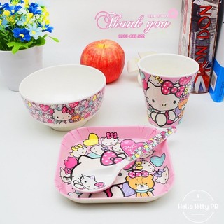 Cốc bát đĩa thìa Hello Kitty Doremon