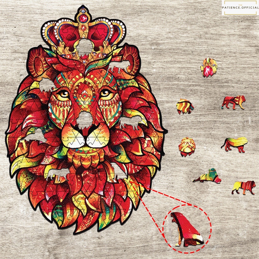 Tranh ghép hình gỗ 3D puzzle - Bộ đồ chơi xếp hình - Vua sư tử Tặng hộp đựng cao cấp - lion king