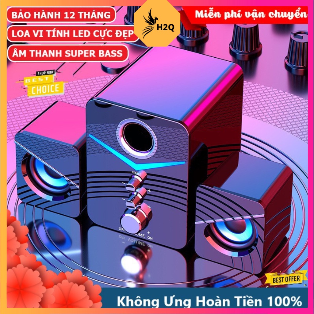 Loa máy vi tính để bàn tích hợp bluetooth hình mắt cú mèo âm thanh nổi 4D Cao Cấp Âm Bass Echo Cực Hay