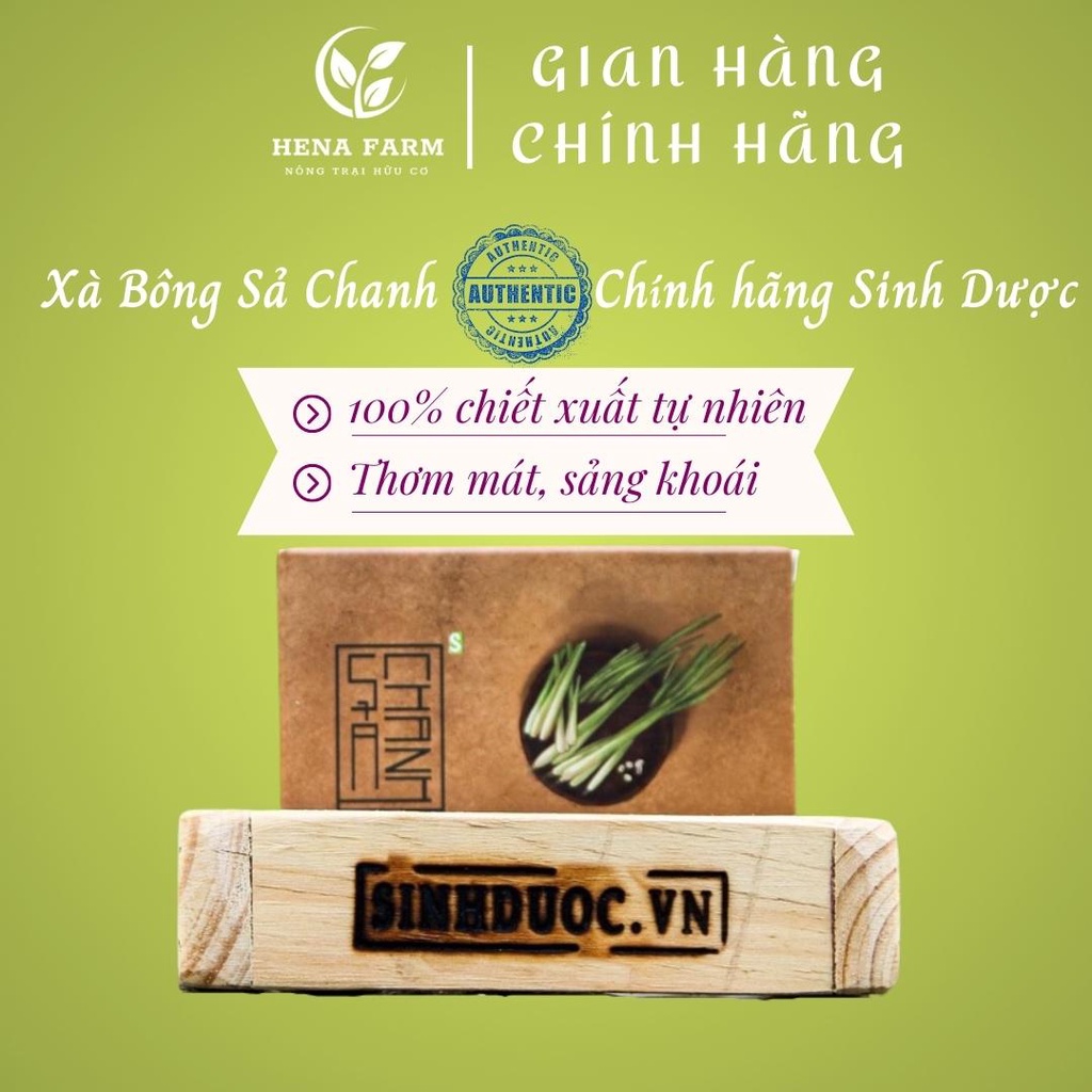 Xà Phòng Sả Chanh HTX Sinh Dược 100g, Xà Bông Giảm Mụn Lưng hoàn toàn từ Thảo Dược tự nhiên