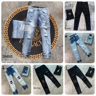 Quần jeans nam Amiri chữ thêu siêu hot hit_Quần Amriri rách siêu hot hit