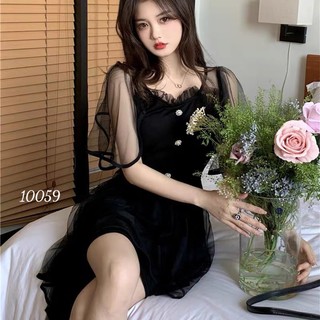 Đầm umi phối lưới sang chảnh - thời trang nữ siêu xinh , tiểu thư cho các chị em
