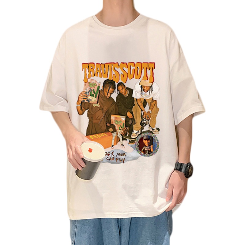 Áo Thun Tay Ngắn Dáng Rộng In Chữ Kiểu Vintage Thời Trang Mùa Hè Cho Nam Và Nữ