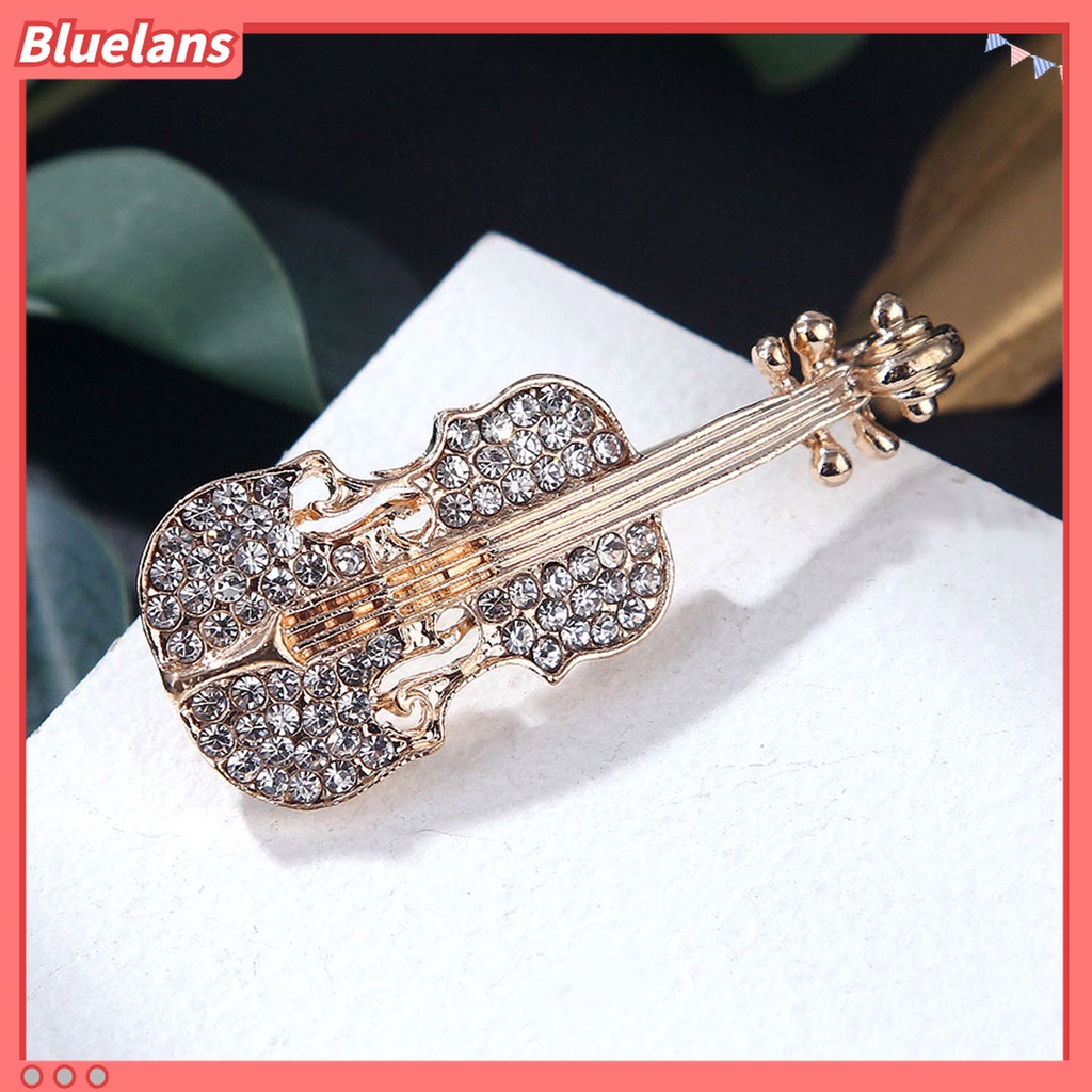 Trâm Cài Áo Hình Đàn Violin Đính Đá Lấp Lánh 48h