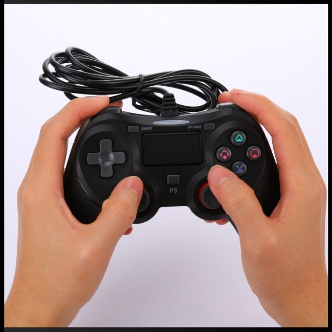 Tay Cầm Chơi Game Có Dây USB Thông Dụng Cho Sony PS4 / PS4 Slim / PS4 Pro / PS3 Kèm Cáp 1.9m