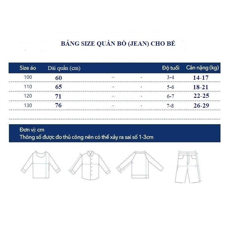 Quần bò bé trai dáng dài chất jean cho trẻ em 2 đến 8 tuổi SKIDS