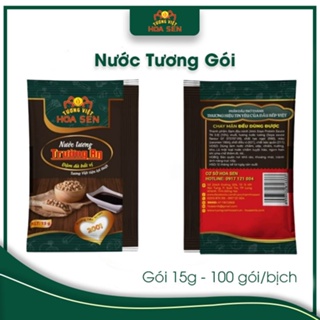 Nước Tương gói 10g/ 250 gói/ túi-Nguyên liệu tự nhiên - Tương Việt Hoa Sen