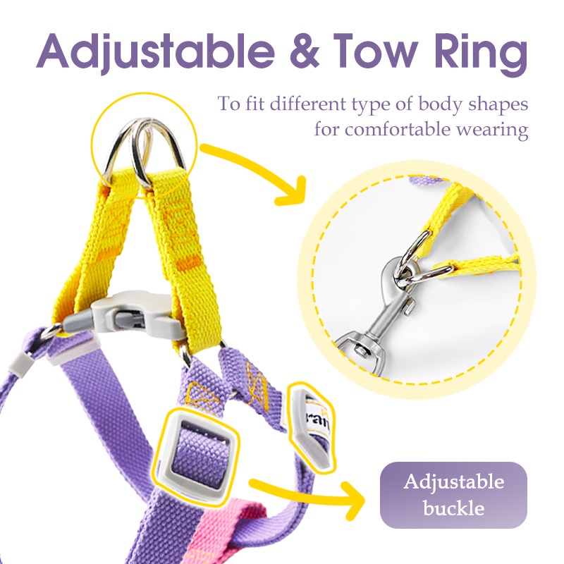 HamshMoc Dây dắt thú cưng đi dạo bằng nylon mềm có thể điều chỉnh tiện lợi