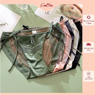 Quần lót nữ Embra ren buộc dây sườn lụa mềm mịn hàng cao cấp EBQL49