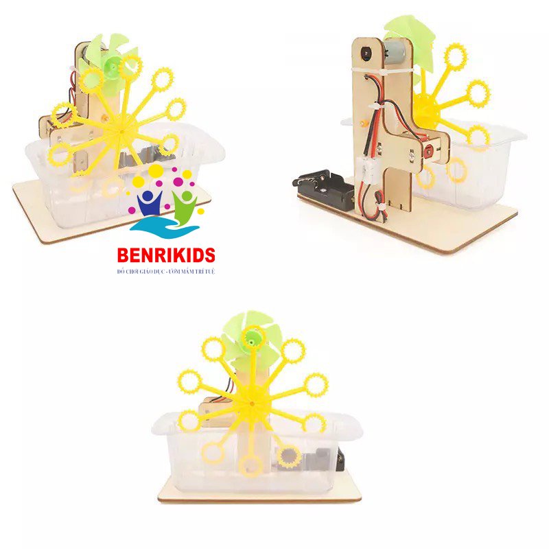 Đồ Chơi Khoa Học STEAM - Mô Hình Lắp Ráp Máy Thổi Xà Phòng Loại Lớn Benrikids