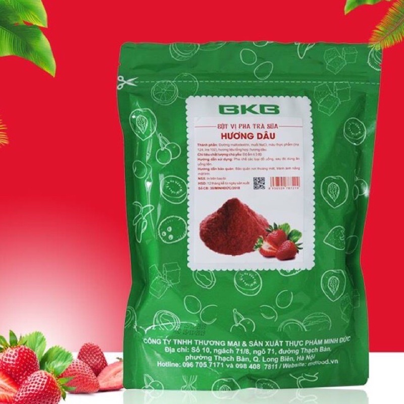 Bột vị pha trà sữa BKB dâu, xoài, khoai môn, socola, sầu riêng …1kg