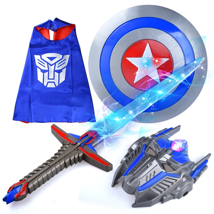 BỘ ĐỒ CHƠI áo choàng kjếm khiên mặt nạ ROBOT Transformer OPTIMUS Người Máy Biến Hình