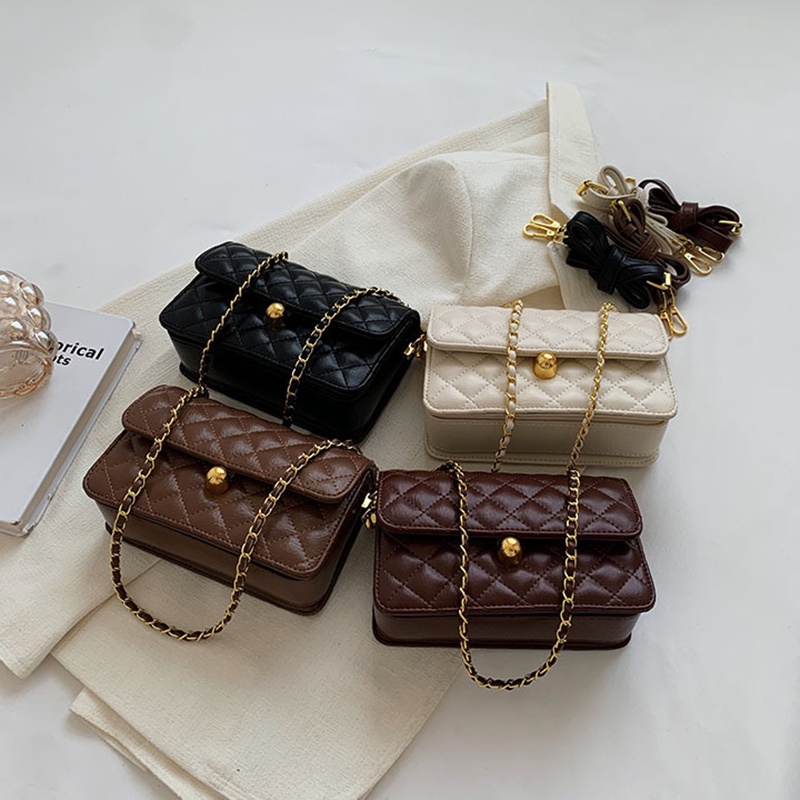 Túi Đeo Chéo Màu Đen Đính Kim Cương Giả Thời Trang Cho Nữ