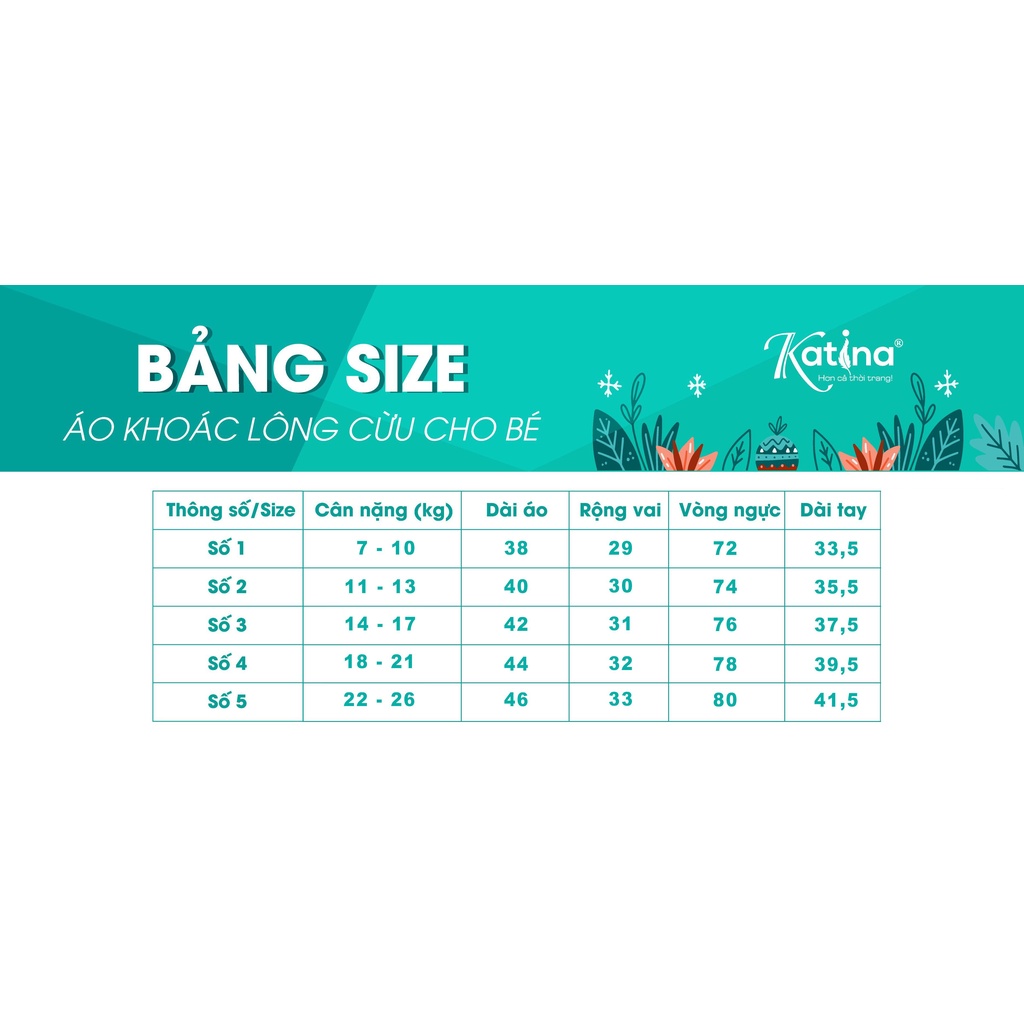 Áo khoác lông cừu Katina cho bé có mũ mặc mùa thu đông ấm áp