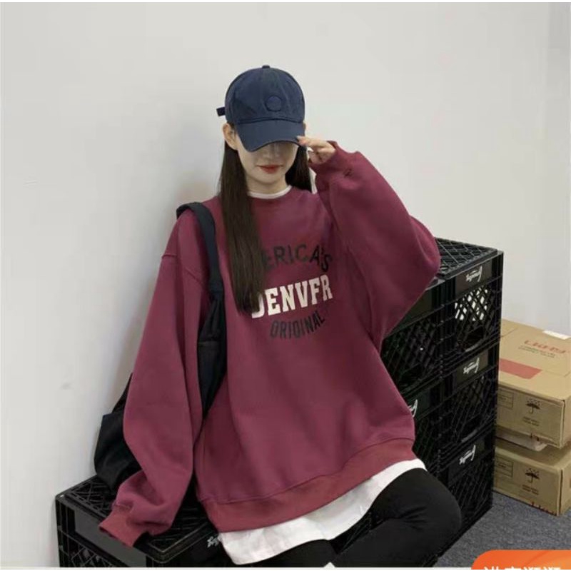 Áo Sweater Denver Nam Nữ Form thụng,tay bồng