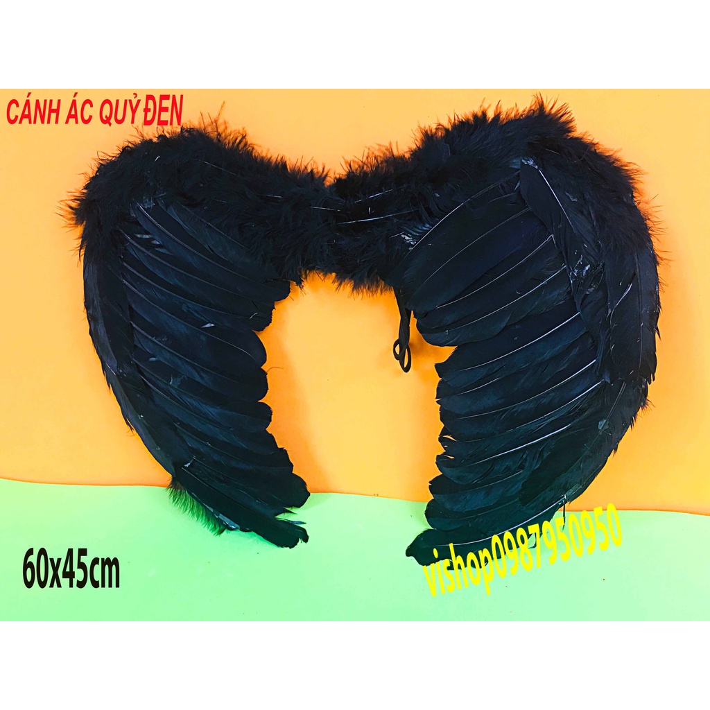 Đôi Màu Đen Cánh thiên thần cosplay màu trắng