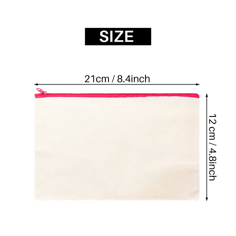 Set 40 Túi Canvas Đựng Bút Chì / Mỹ Phẩm DIY Có Khóa Kéo Nhiều Màu Sắc