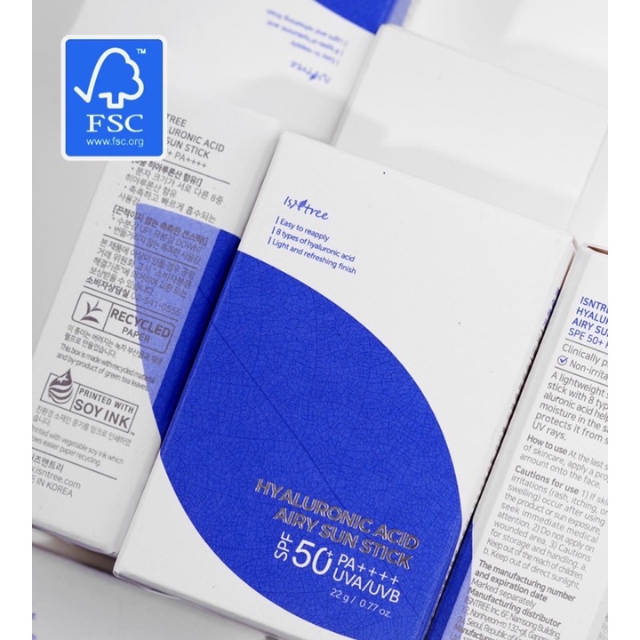 Sáp chống nắng dạng thỏi 𝐇𝐲𝐚𝐥𝐮𝐫𝐨𝐧𝐢𝐜 𝐚𝐜𝐢𝐝 𝐚𝐢𝐫𝐲 𝐬𝐮𝐧 𝐬𝐭𝐢𝐜𝐤 22g