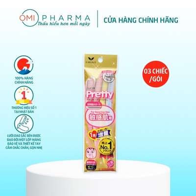 Dao Cạo Lông Mặt Cho Da Nhạy Cảm S Select Pro Use Nhật Bản (3 Chiếc/Gói)