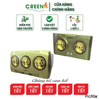 Đèn sưởi nhà tắm - đèn sưởi hồng ngoại Creen 2 bóng, 3 bóng sưởi ấm nhanh, chống bỏng, chống loá [BH 12 tháng]