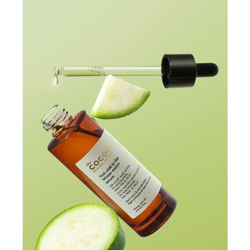 Tinh chất bí đao Cocoon giúp giảm tình trạng mụn ẩn, cải thiện bề mặt da và làm mờ vết thâm