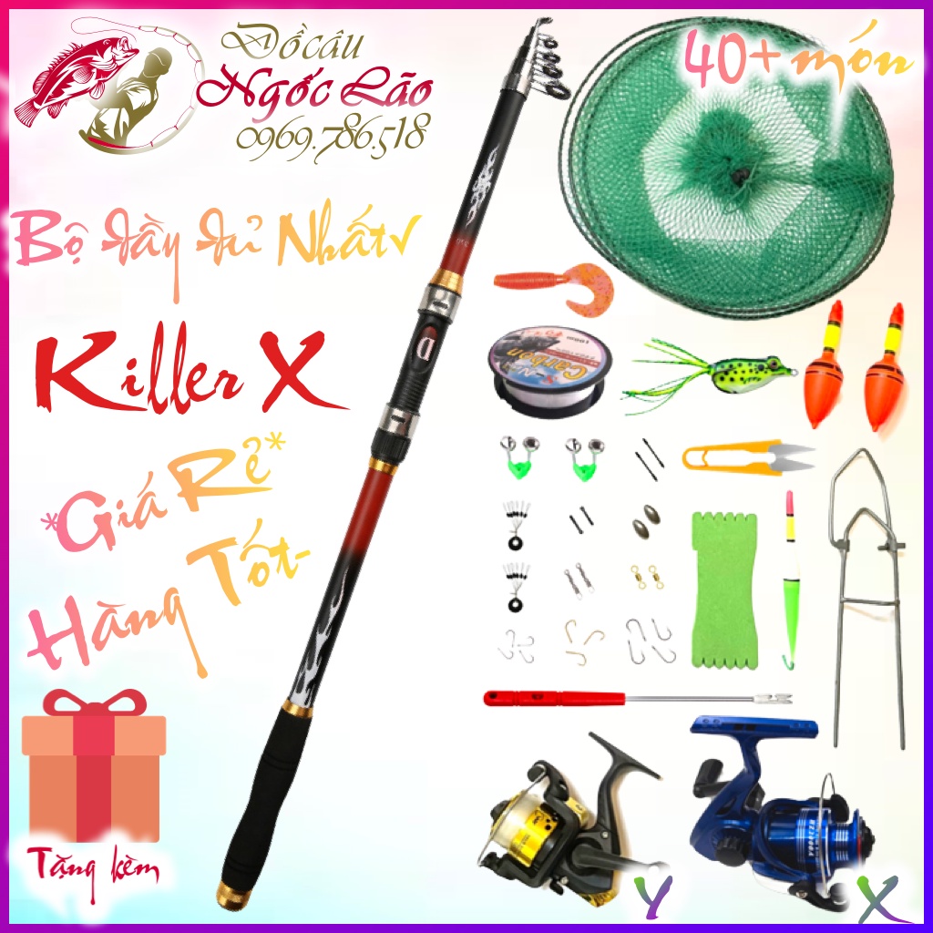 Cần câu máy GIÁ RẺ MÀ TỐT - KILLER X - R192 Xoắn X - Cần câu cá xa bờ, iso, lăng-xê, lure, câu lục, câu rê.. Giá rẻ nhấ