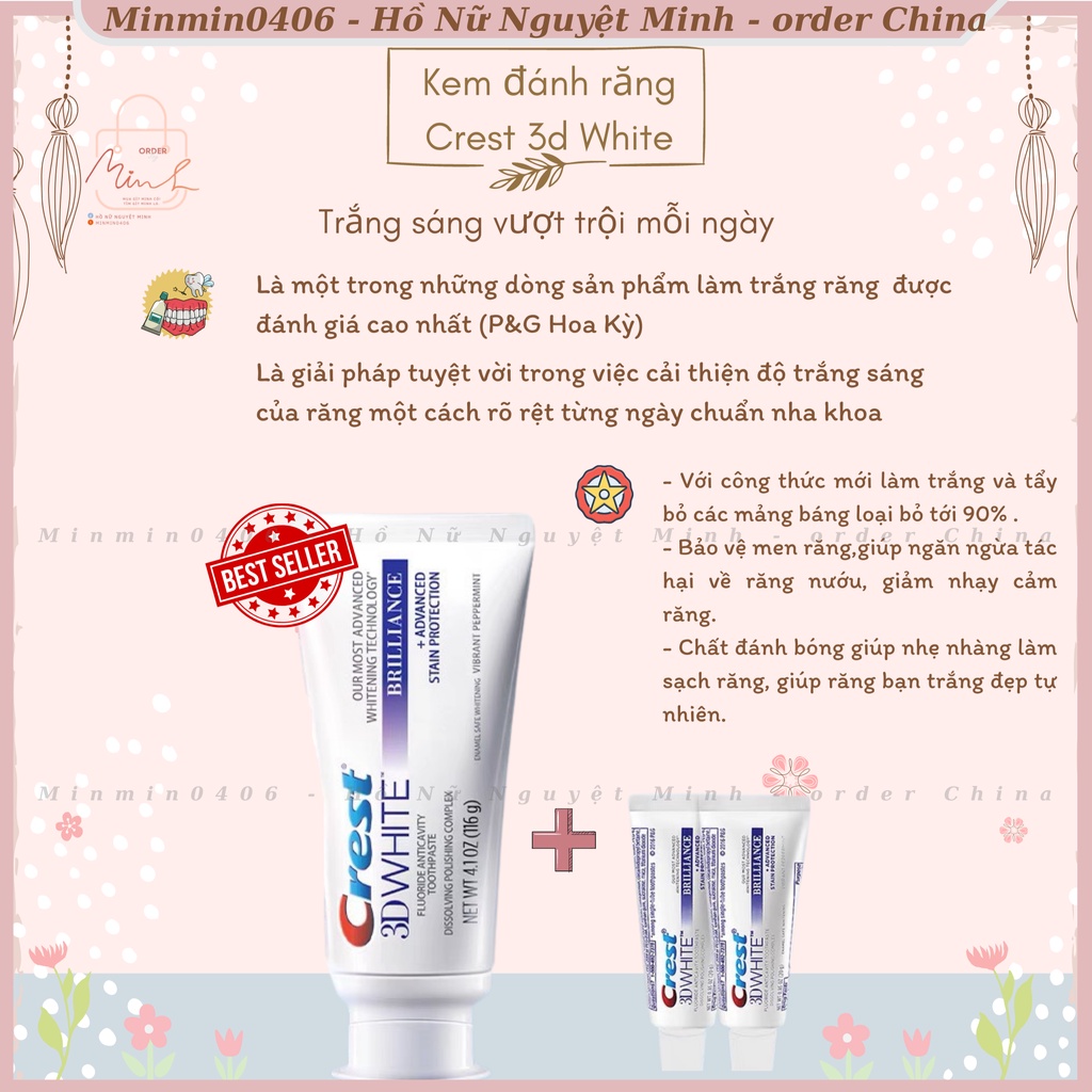 Bộ sản phẩm trắng răng Crest 3D White