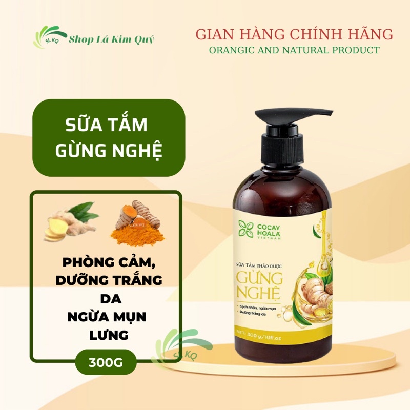 SỮA TẮM GỪNG NGHỆ COCAYHOALA 300g GIÚP GIỮ ẤM CƠ THỂ, DÙNG ĐƯỢC CHO PHỤ NỮ CÓ THAI