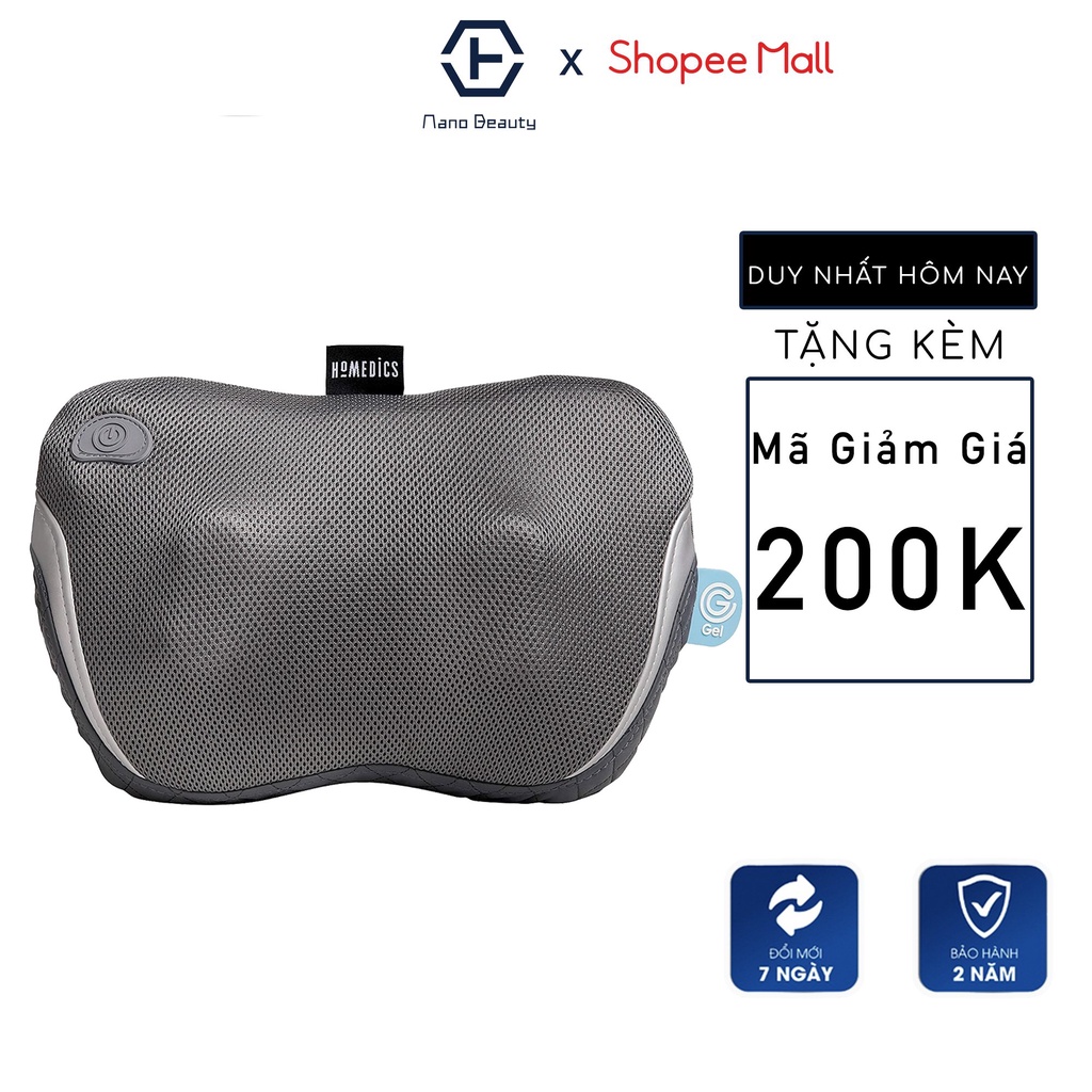 Gối massage Shiatsu 3D công nghệ Gel touch HoMedics SP-135 pin sạc kèm bi lăn đảo chiều - HÀNG XỊN BẢO HÀNH 2 NĂM