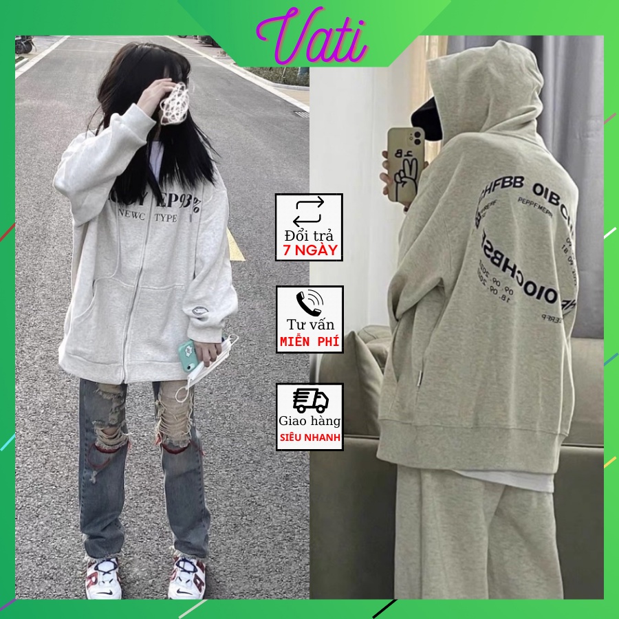 Áo Khoác Nỉ Hoodie Zip NECO Form Rộng Nam Nữ Unisex, Áo hoodie Nỉ mũ 2 lớp nhiều màu Vati