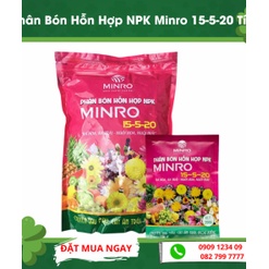 Phân bón hỗn hợp NPK MINRO 15-5-20 (gói tím 200gr) nuôi dưỡng siêu hoa trái (Vườn Sài Gòn - Vuon Sai Gon)