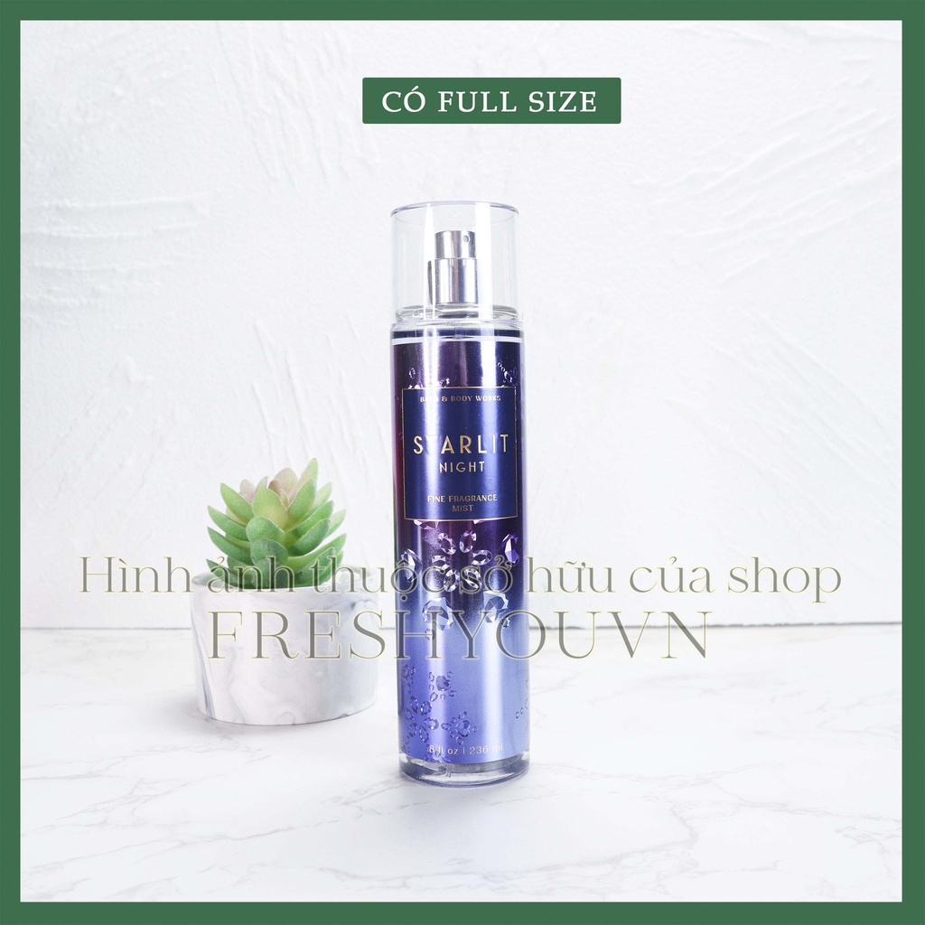 Starlit Nights - Xịt thơm toàn thân body mist Bath & Body Works