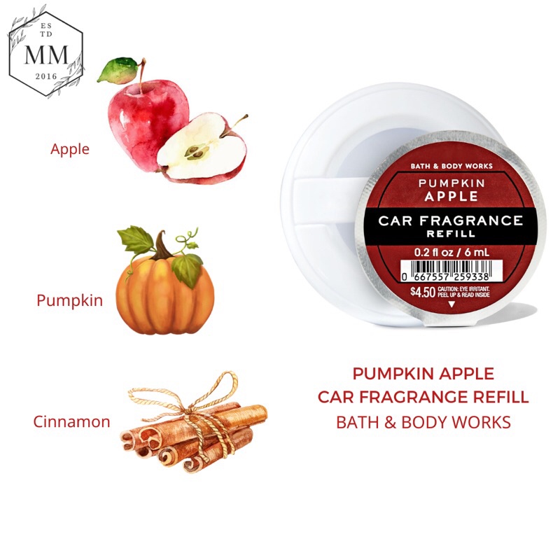 Kẹp tinh dầu xe và Tinh dầu thơm xe Bath & Body Works 6ml nhiều mùi khử mùi, thanh lọc không khí, thơm xe