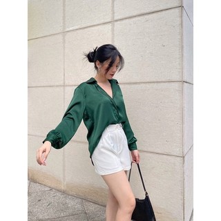 SISTERSISTER - Áo sơ mi lụa RETRO/90s