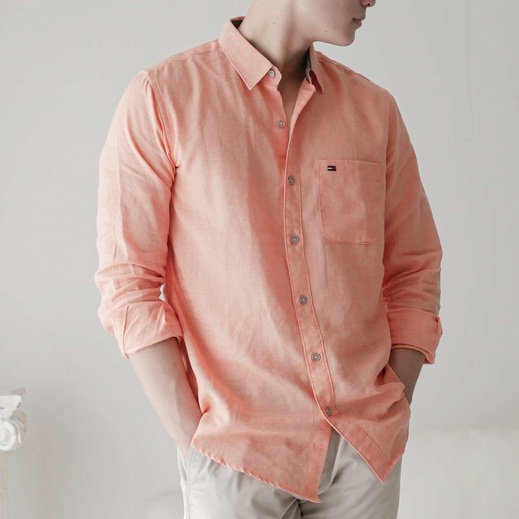 Sơ mi nam tay dài Linen mỏng nhẹ thoáng mát rộng rãi, classic