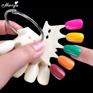 MONJA Set 10 thẻ móng tay giả trưng bày màu sơn móng hình dạng vương miện