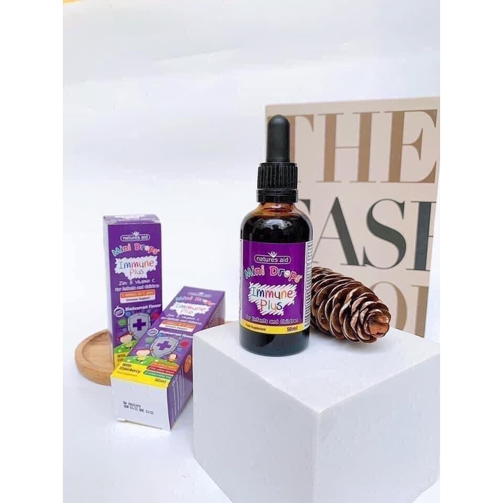 Tăng Sức Đề Kháng Natures Aid Mini Drops Immune Plus 50ml của Anh cho bé từ 3 tháng