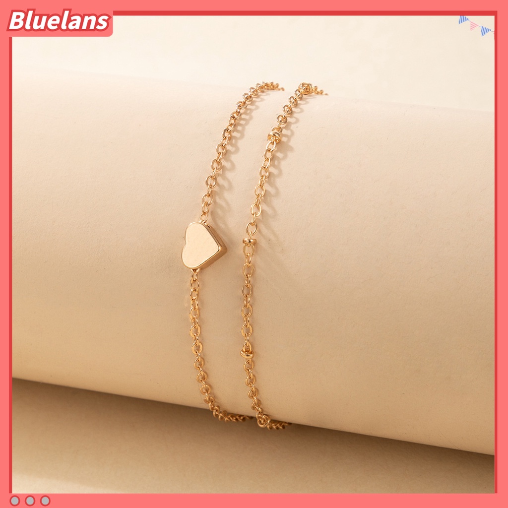 Lắc Chân Hai Lớp Mặt Hình Trái Tim Bằng Hợp Kim Thanh Lịch Có Thể Điều Chỉnh 48h