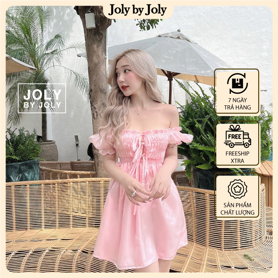 Đầm Trễ Vai LUCIE BABYDOLL JOLY BY JOLY Lụa Organza Tay Phồng Sexy Giúp Tôn Dáng Và Phối Đồ Dễ Dàng