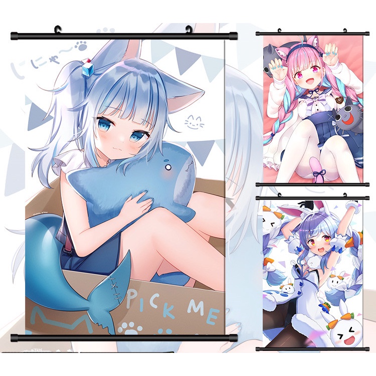 Tranh Cuộn In Hình Nhân Vật Hoạt Hình Hololive Vtuber Pekora Uruha Rushia Hosimati Suisei 20 * 30cm