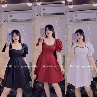 ĐẦM TAY PHỒNG VIỀN NGỰC [BIGSIZE 55-90KG]ẢNH CHỤP THẬT
