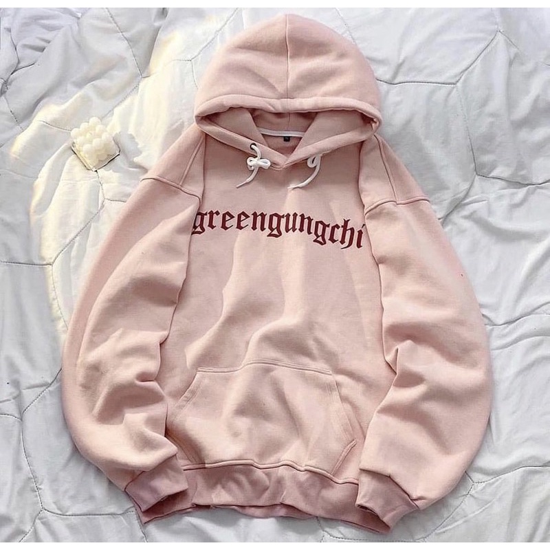 ÁO KHOÁC HOODIE HỒNG UNISEX GREENGUNGCHI